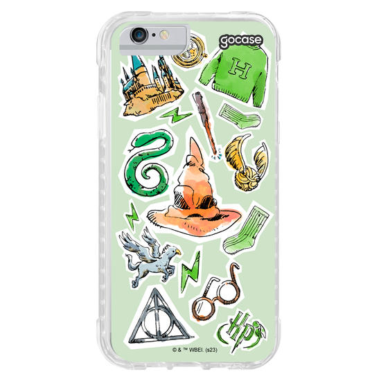 Capinha para celular Harry Potter - Sonserina Watercolor