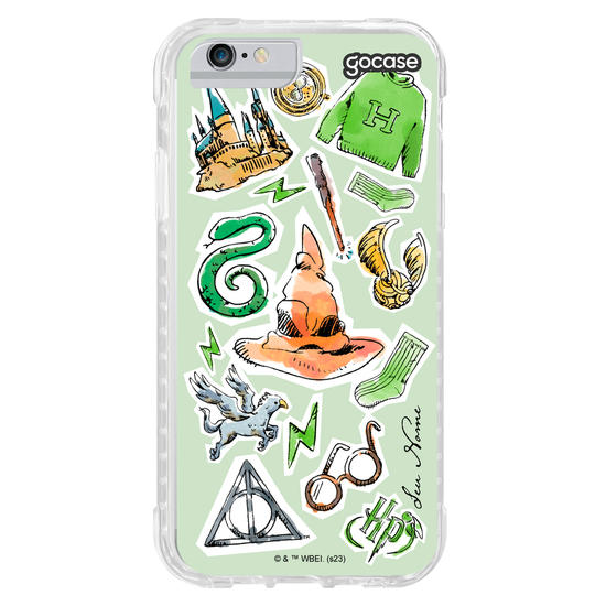 Capinha para celular Harry Potter - Sonserina Watercolor