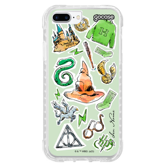 Capinha para celular Harry Potter - Sonserina Watercolor