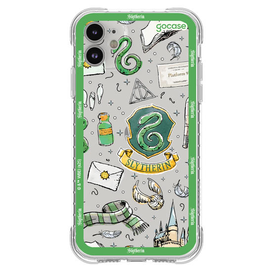 Capinha para celular  Harry Potter - Sonserina: Patches em Aquarela