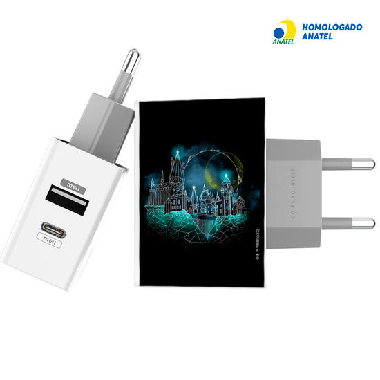 Carregador Turbo Power 18W Gocase - Iphone / Android - Hogwarts Noite