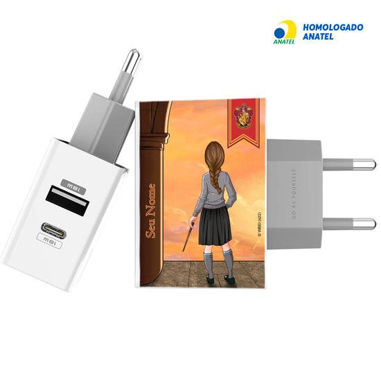 Carregador Turbo Power 18W Gocase - Iphone / Android - Garota Hogwarts Cenário