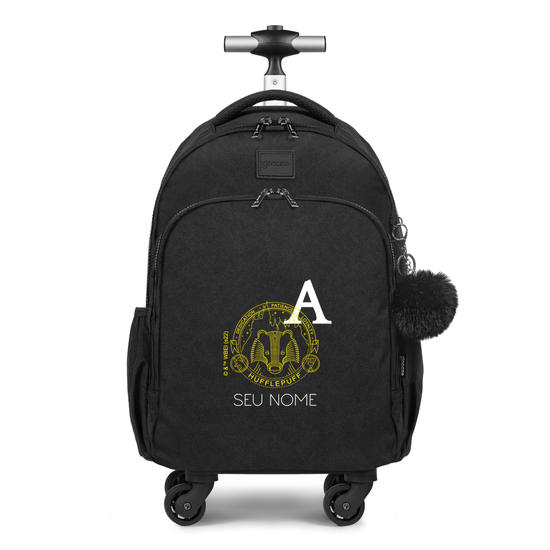 Mochila de Carrinho 4 Rodas Fun - Brasão Hufflepuff