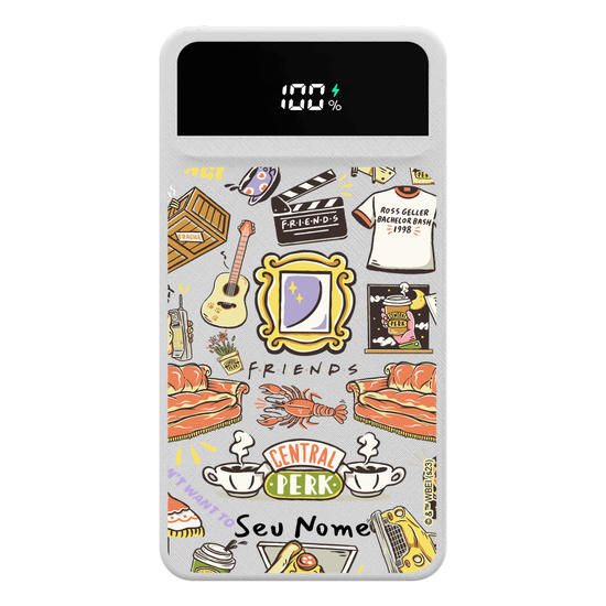 Carregador Portátil Turbo 10000mah - Friends - Pattern Old School Carregador Portátil Turbo 10000mah - Friends - Pattern Old School