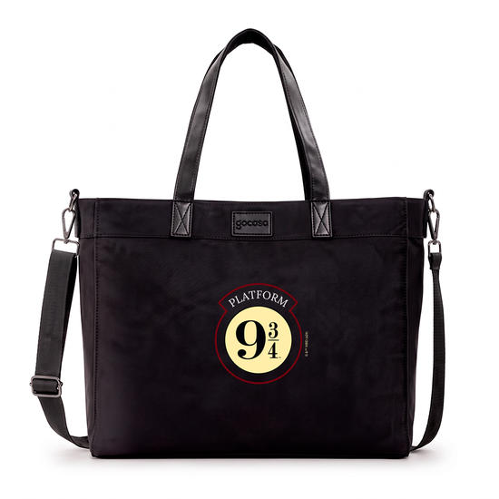 Tote Daily Preta - Harry Potter - Plataforma 9 3/4 Moldura