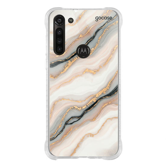 Capinha para celular  White and Grey Marble