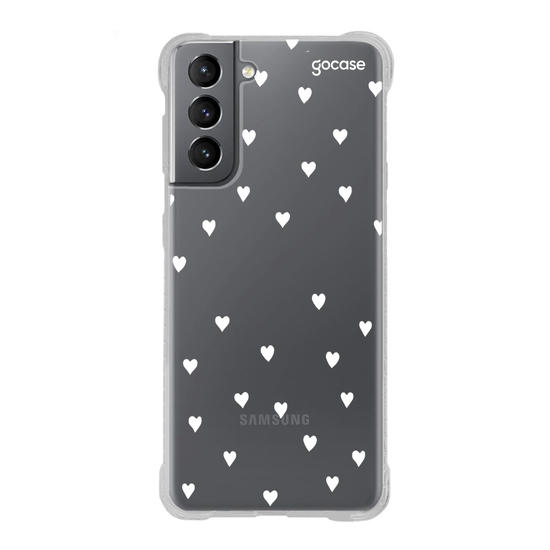 Capinha para celular White Hearts Manuscrita