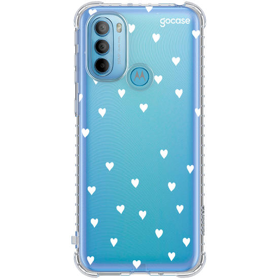 Capinha para celular White Hearts Manuscrita