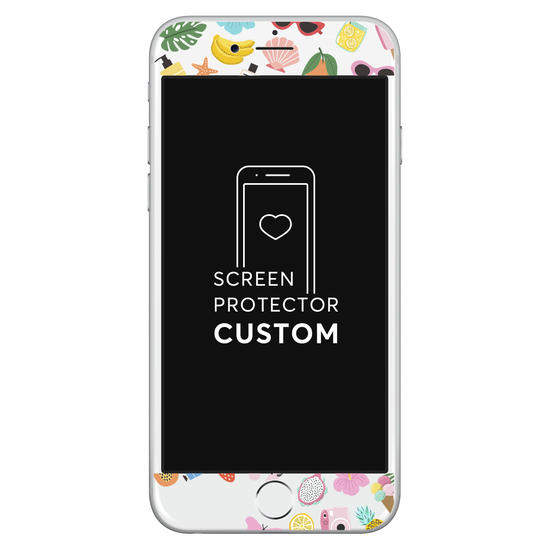 White Screen Protector Tempered Glass - Hello Summer Custom - Summer Collection