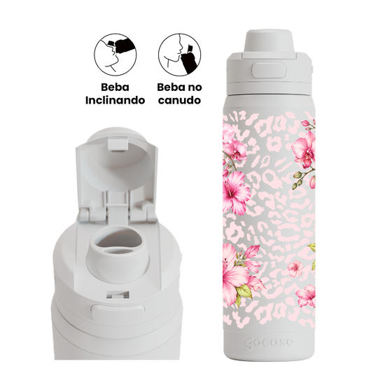 Garrafa Térmica Flip Pro + Ebook - Wild Bloom