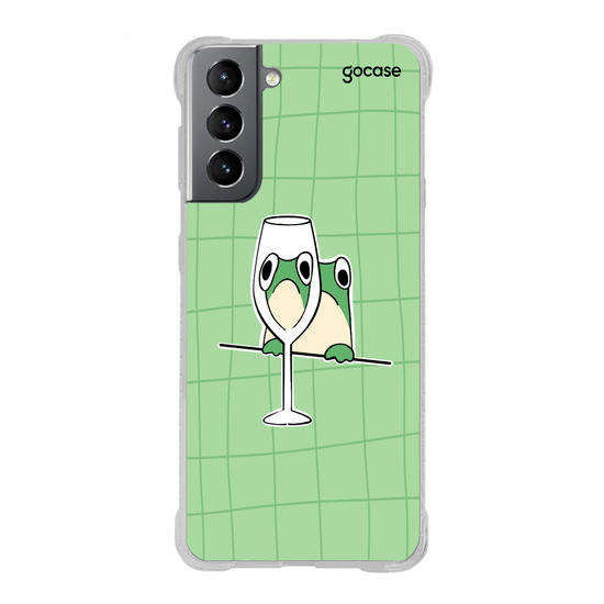 Capinha para celular Wine Glass Frog