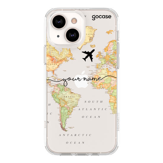 World Map Blank Handwritten Phone Case