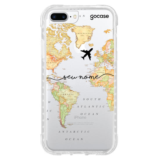 Capinha para celular Mapa Mundi Clean Manuscrita