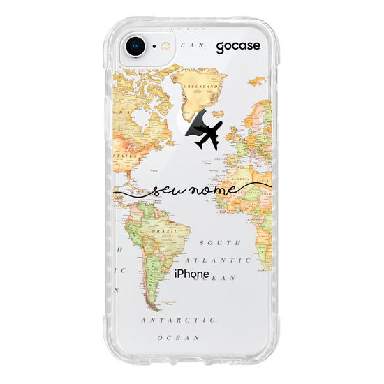 Capinha para celular Mapa Mundi Clean Manuscrita