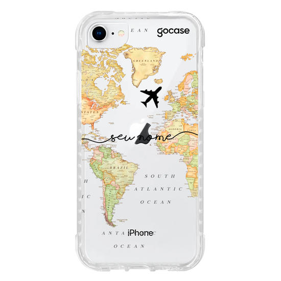 Capinha para celular Mapa Mundi Clean Manuscrita