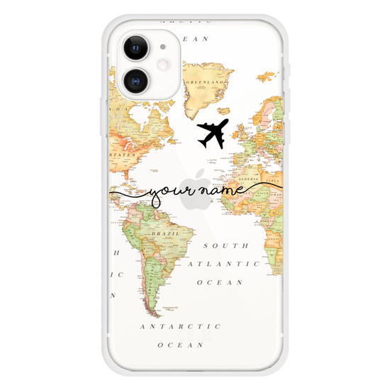 World Map Blank Handwritten Phone Case