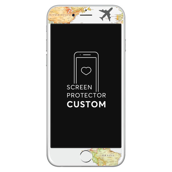World Map White Blank Screen Protector - Tempered Glass