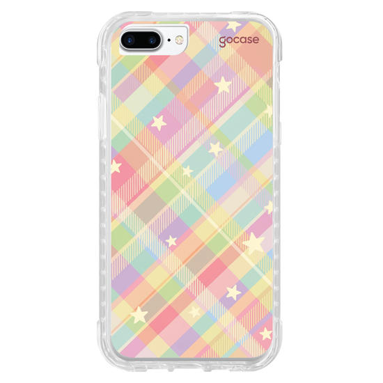 Capinha para celular  Xadrez Arco-íris com Estrelas