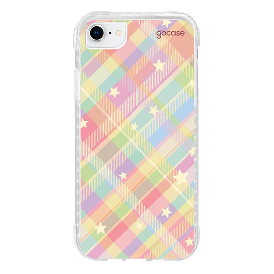 Capinha para celular  Xadrez Arco-íris com Estrelas