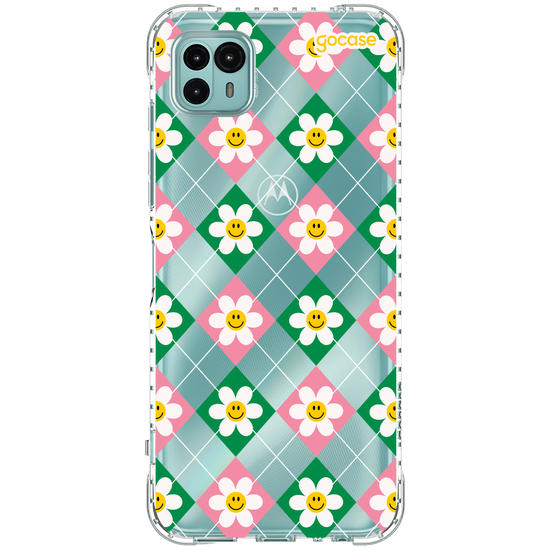 Capinha para celular  Smile Daisy Xadrez