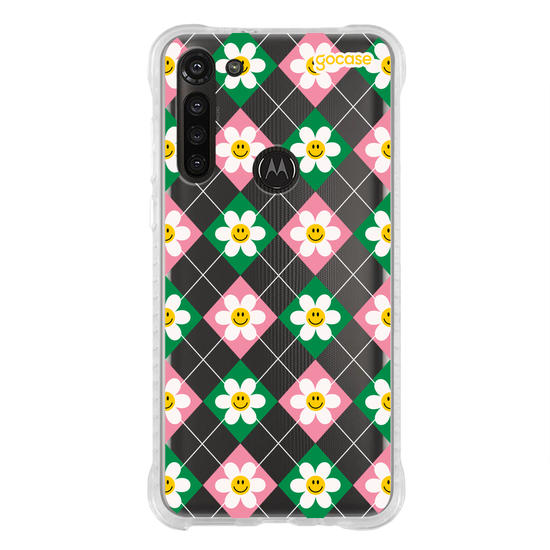 Capinha para celular  Smile Daisy Xadrez