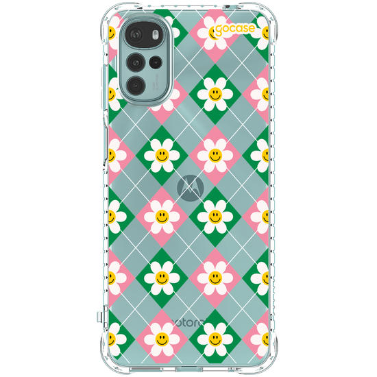 Capinha para celular  Smile Daisy Xadrez