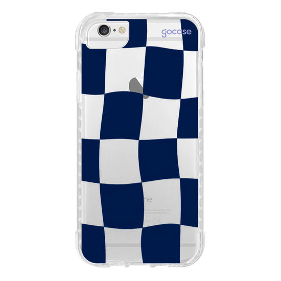 Capinha para celular  Xadrez Ondulado Azul
