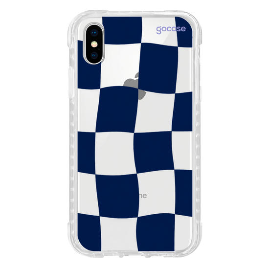 Capinha para celular  Xadrez Ondulado Azul