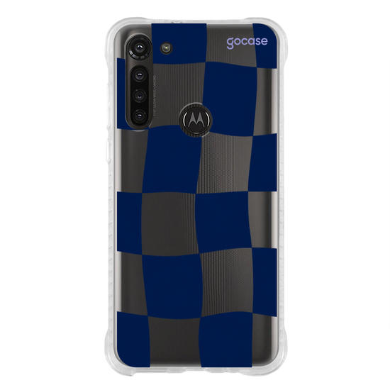 Capinha para celular  Xadrez Ondulado Azul