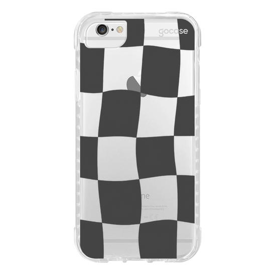 Capinha para celular  Xadrez Ondulado Cinza