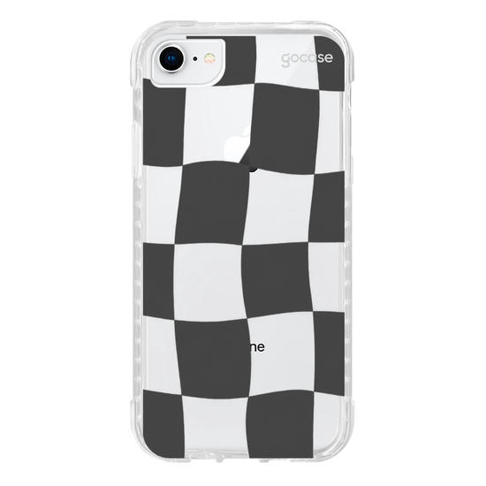 Capinha para celular  Xadrez Ondulado Cinza