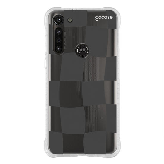 Capinha para celular  Xadrez Ondulado Cinza