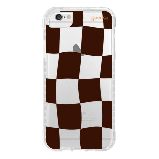 Capinha para celular  Xadrez Ondulado Marrom