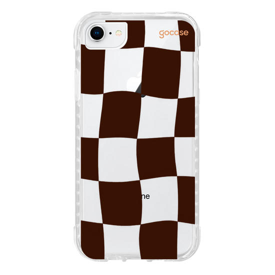 Capinha para celular  Xadrez Ondulado Marrom