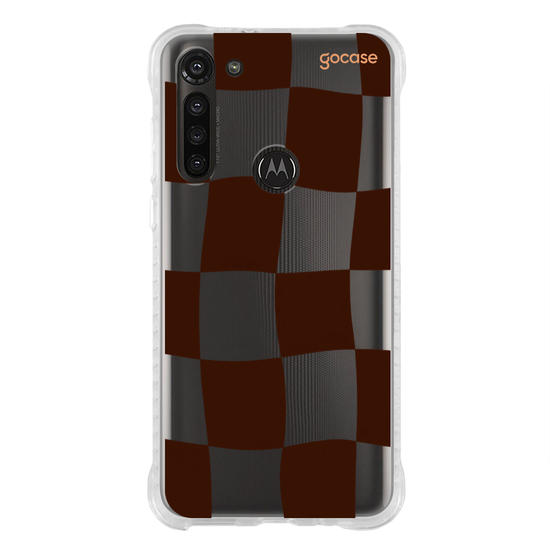 Capinha para celular  Xadrez Ondulado Marrom