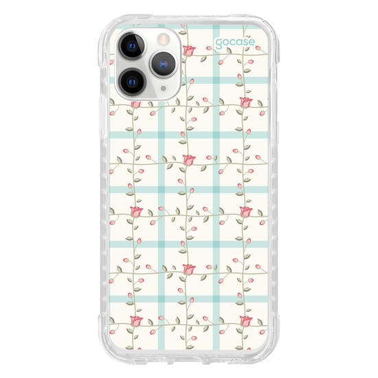 Capinha para celular  Xadrez Romântico Floral