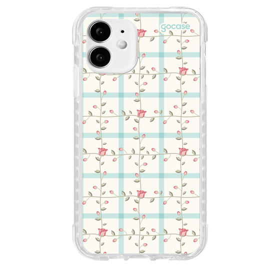 Capinha para celular  Xadrez Romântico Floral