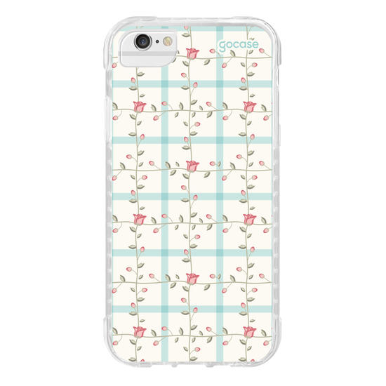 Capinha para celular  Xadrez Romântico Floral