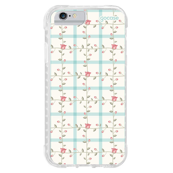 Capinha para celular  Xadrez Romântico Floral