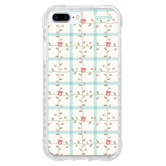 Capinha para celular  Xadrez Romântico Floral
