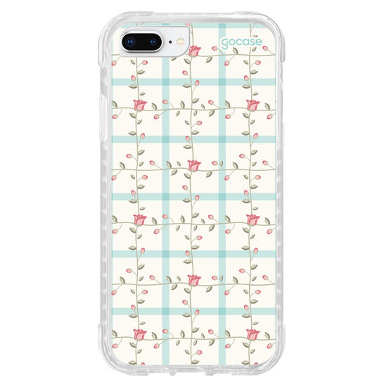 Capinha para celular  Xadrez Romântico Floral