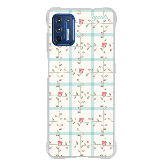 Capinha para celular  Xadrez Romântico Floral