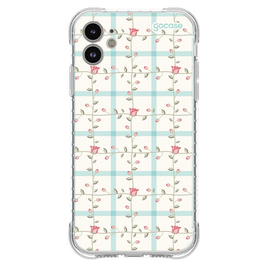 Capinha para celular  Xadrez Romântico Floral