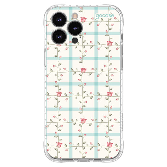 Capinha para celular  Xadrez Romântico Floral