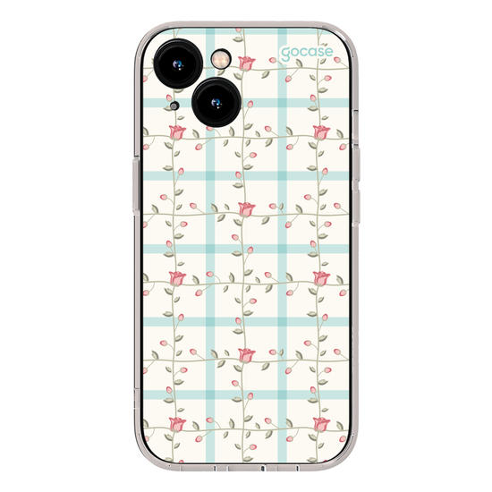 Capinha para celular  Xadrez Romântico Floral