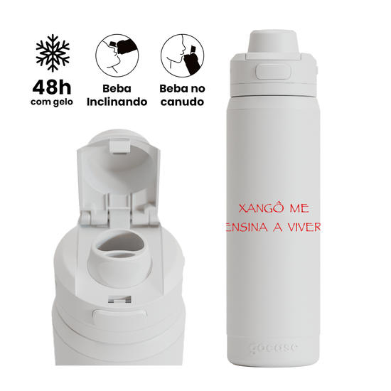 Garrafa Térmica Flip Pro - Xangô Me Ensina e Viver