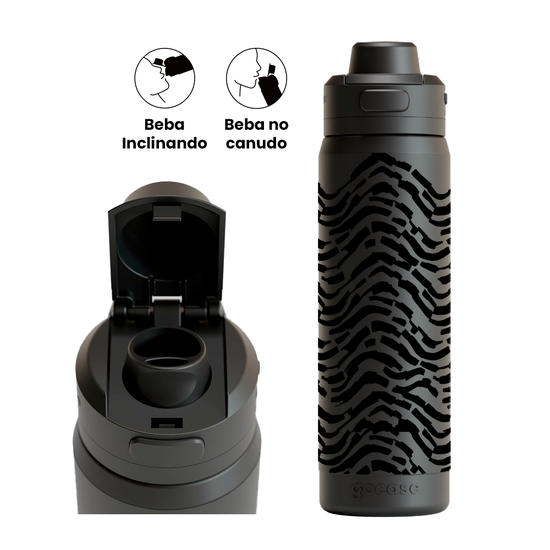 Garrafa Térmica Flip Pro - 	Zebra com Nome