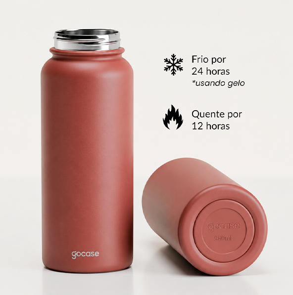 Garrafa Fresh mantém bebidas frias por 24 horas e quentes por 12 horas