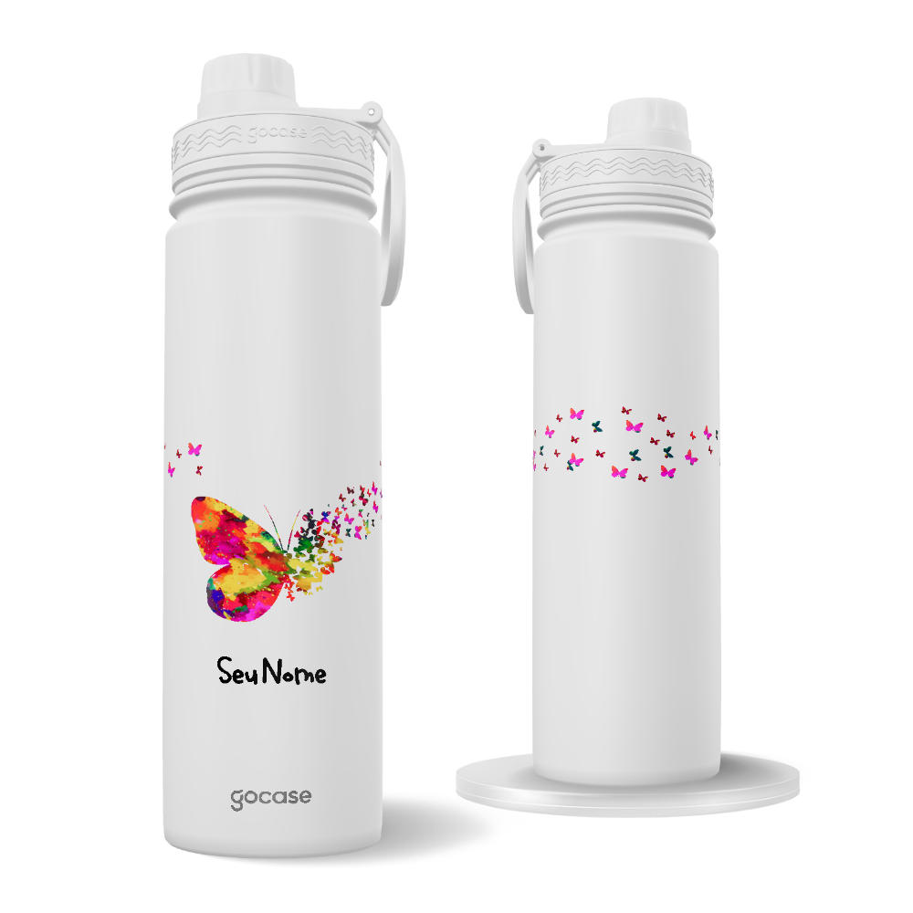 Garrafa Térmica Fresh + Ebook - Borboletas Flutuantes