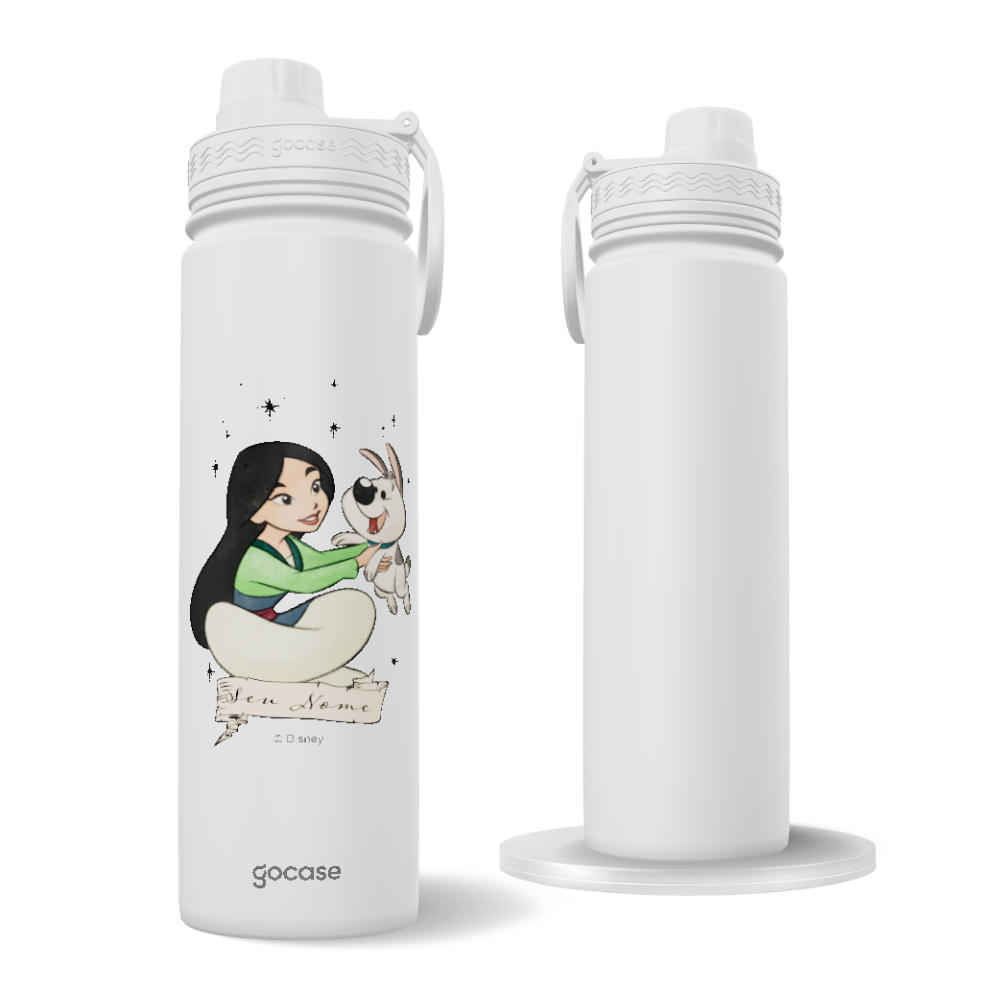 Garrafa Térmica Fresh + Ebook - Princesas e seu pet Garrafa Térmica Fresh + Ebook - Princesas e seu pet